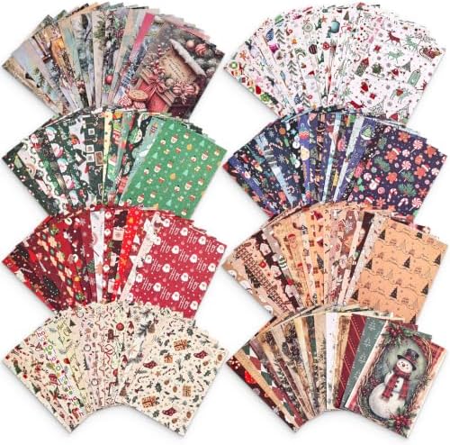 400Pcs Vintage Scrapbooking Supplies, Scrapbook Paper for Journaling Supplies, Decoupage Paper for Bullet Junk Journal Decorative Paper (Christmas 8 Theme) by emmoolife