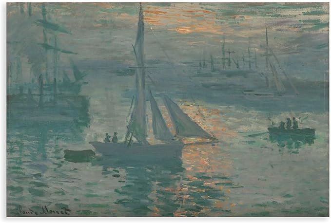 CFIOZYOS 40+ Monet Famous Print Posters Sunrise (Marine) by Claude Monet Impressionism Canvas Wall Art Print Poster For Home School Office Decor Unframe 24×36inch(60×90cm)