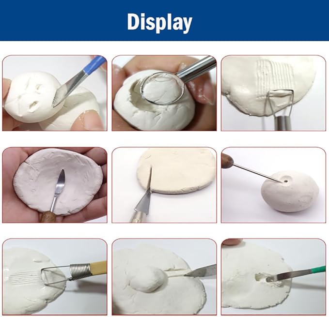Clay Tools Sculpting for Polymer Air Dry Modeling Clay Beginners & Professionals Ideal for DIY Pottery & Ceramics Tools Double-Sided Polymer Carving Tools Kit 6pcs