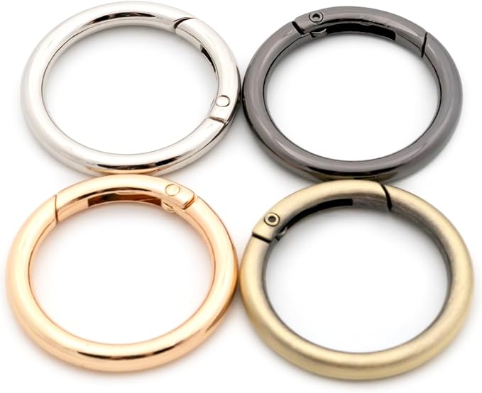 O Ring Spring, 10 PCS Opening Snap Trigger Clip Buckle Charm Purse Making (Silver,1")