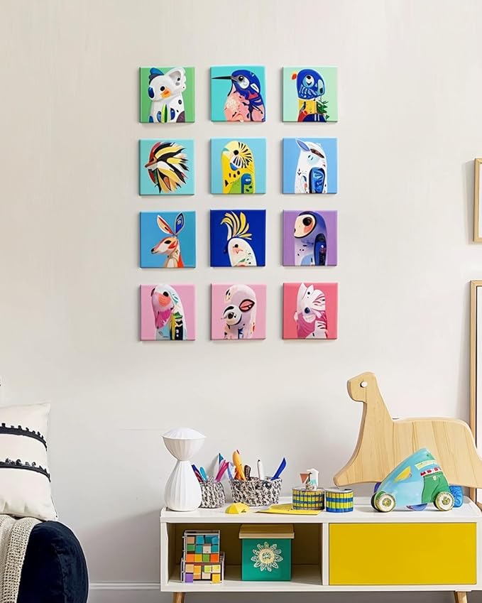Mini Canvas Boards 72 Pack, 4x4 Inch Square Painting Canvas Panels, 100% Cotton for Acrylics Oil Paint