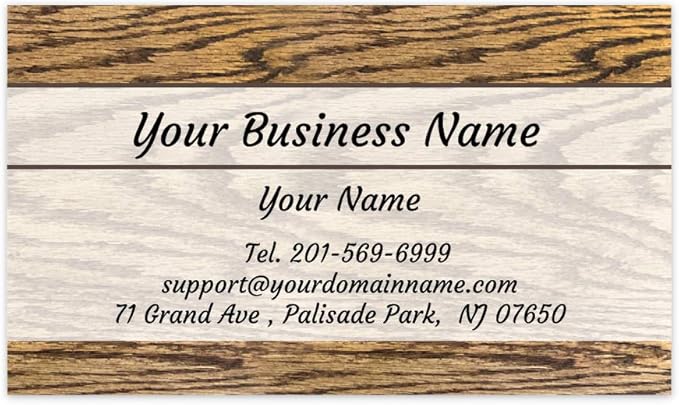 Custom Premium Business Cards 100 pcs Full color - Printed on 16pt(350gsm) or14pt (308gsm) Classic matte paper, Made in The USA (Kraft-Wood)