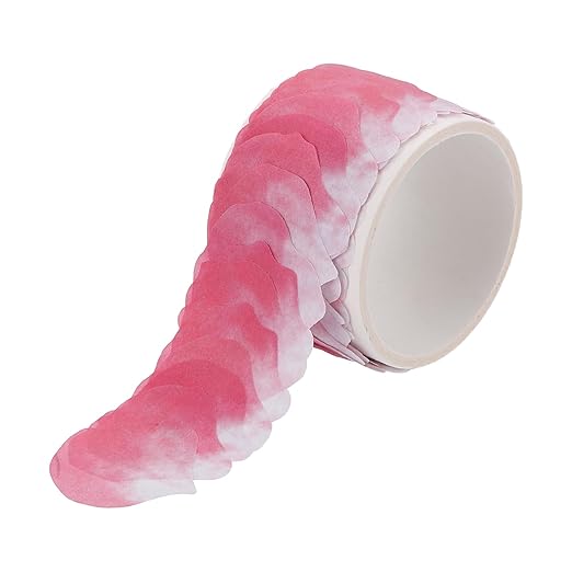 uxcell 1 Roll Petal Washi Tape, 80 Pieces Floral Decorative Tape Colored Masking Tapes Crafting Supplies for DIY Crafts, Gift Wrapping, Scrapbook, Party Decorations, Small Pink