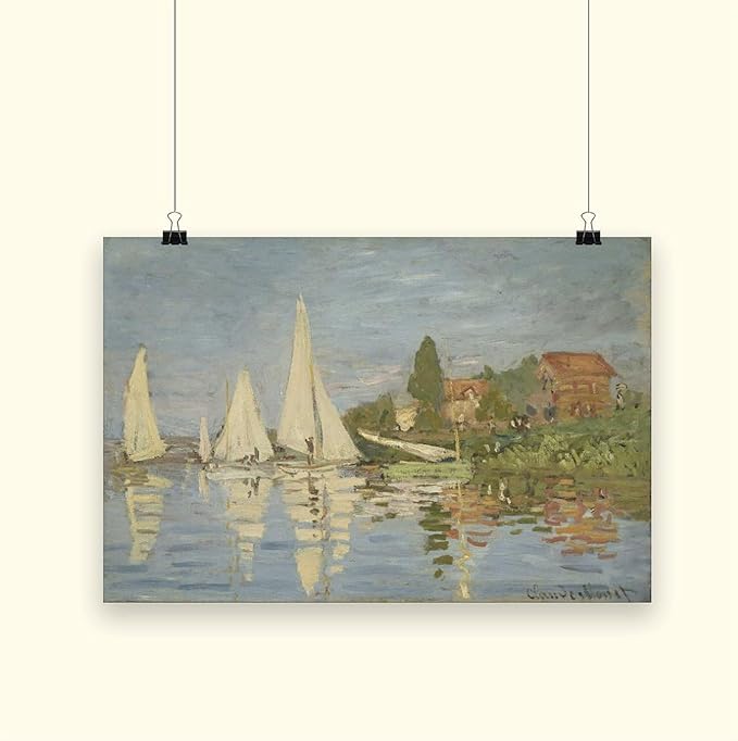 CFIOZYOS 40+ Monet Famous Print Posters Regattas at Argenteuil by Claude Monet Impressionism Canvas Poster Wall Art Print Bedroom Decor Office Room Kitchen Decor Gift Unframe 24×36inch(60×90cm)