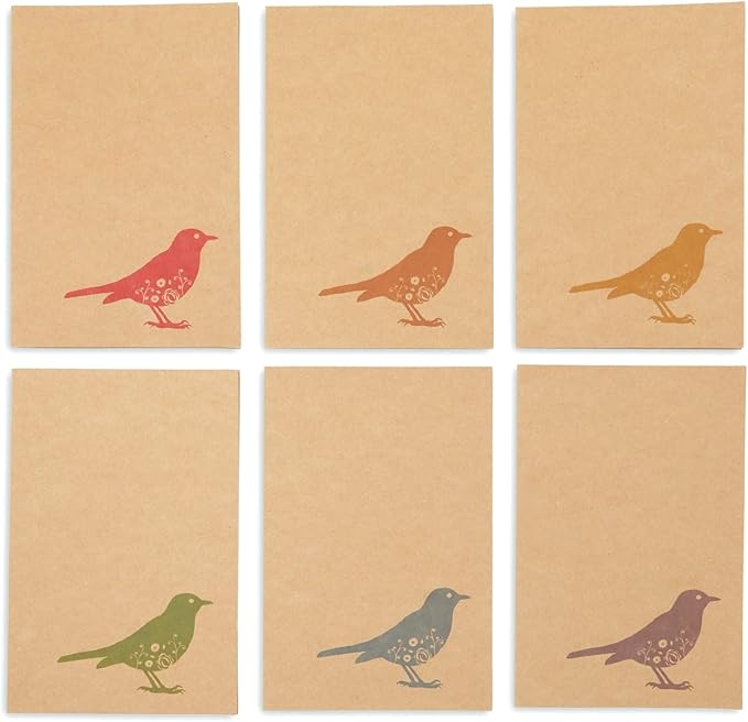 Best Paper Greetings Blank Note Cards with Bird Design - 4 x 6 In, Brown, 36-Pack, Rustic - Kraft Paper Notecards & Envelopes