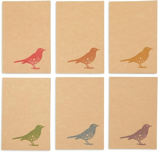 Best Paper Greetings Blank Note Cards with Bird Design - 4 x 6 In, Brown, 36-Pack, Rustic - Kraft Paper Notecards & Envelopes