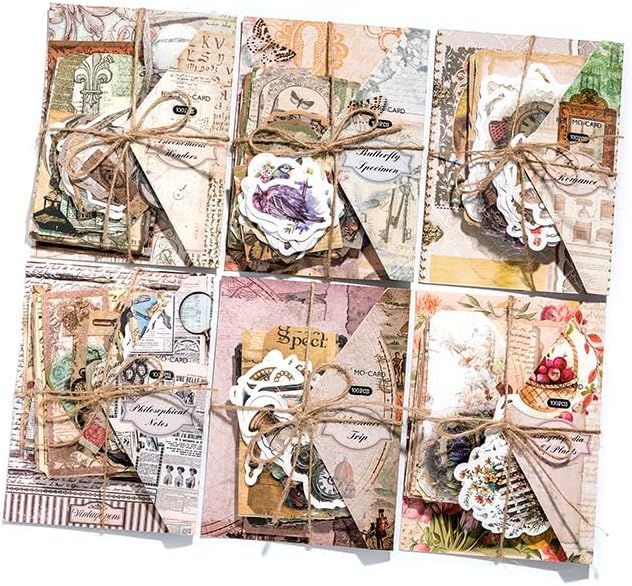 Alideco 100pcs Vintage Scrapbook Supplies Pack for Art Journaling Bullet Junk Journal Planners DIY Paper Stickers Craft Kits Notebook Collage Album Aesthetic Cottagecore Picture Frames (zhiwubaike)