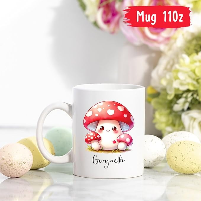 Customized Mushroom Coffee Mug Gifts For Vegetable Lovers, Mushroom Mugs, Personalized Mushroom Ceramic Mug With Name, Vegetable Cup Gift, Custom Mushroom Travel Mug, Vegan White Tea Cup 11oz 15oz