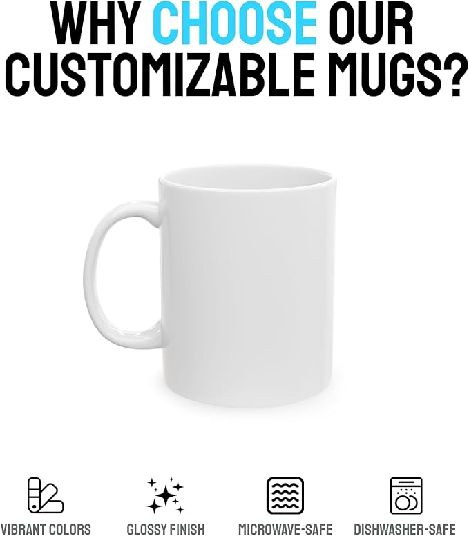 Personalized Coffee Mug – Custom Photo, Text, or Logo Ceramic Mug Tea Cup | Taza Personalizada with Picture or Message | Customized Gift Idea for Men & Women, Mom, Dad, Friends - White/Orange | 11oz