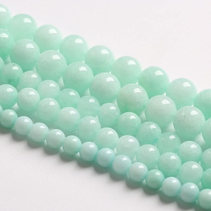 10MM 38PCS Natural Stone Amazonite Chalcedony Loose Beads for Jewelry Making DIY Bracelet Necklace 1 Strand