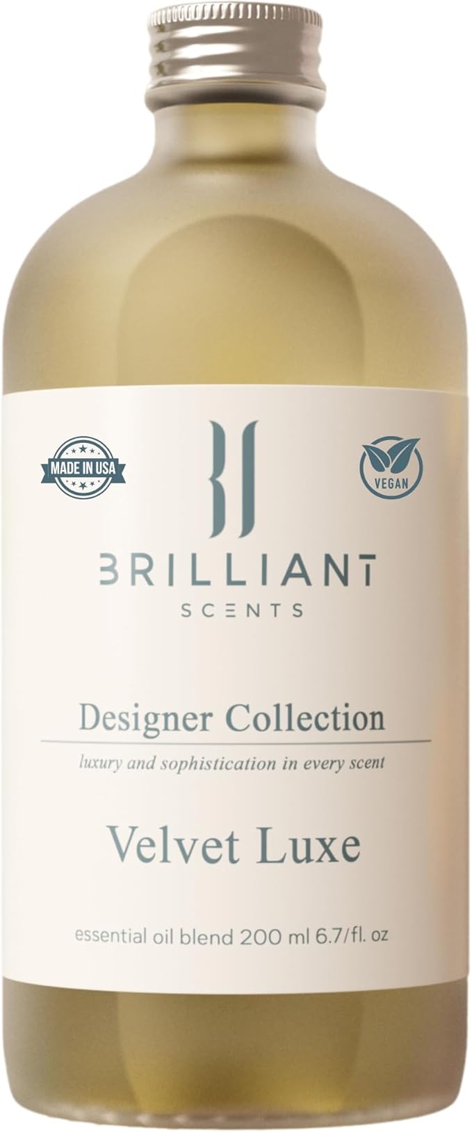 Brilliant Scents Diffuser Oil Refill, Inspired by Dubai/Mercedès Benz Designer Collection Aroma Scents, Essential Oils Set for Home, Fragrance Oil for Candle Making, Hotel, 200ML, Velvet Luxe