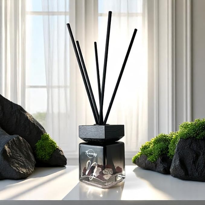 Innergy Capricorn Zodiac Crystal-Infused Reed Diffuser – 100ml Aromatherapy Essential Oil Diffuser for Home – Long-Lasting Scent, Natural Crystal Energy for Relaxation & Balance