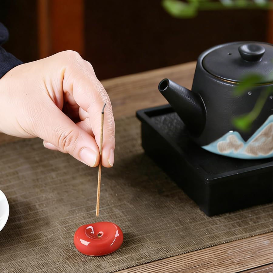 ARFUKA Mini Ceramic Incense Holder Small Incense Stick Burner, Perfect for Home Décor, Meditation, Yoga - Compact Aromatherapy Accessory for Living Room, Bedroom Pack of 2 - Image 4