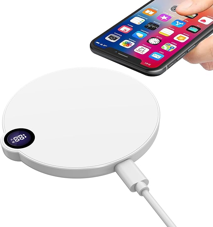 Wireless Charger for iPhone 17 16 15 14 13 12 Air Pro Plus Max/11/X/8 Series, 15W Max Wireless Fast Charging Pad for Samsung Galaxy S24/S23/S22/S21/S20/Note 10/Note 9/Note 8/LG/Google Pixel, White