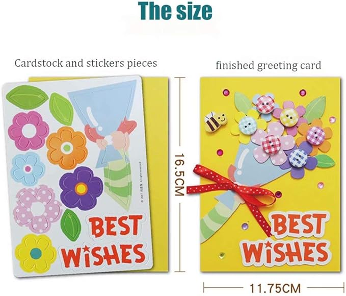Card Making Kit DIY Handmade Greeting Card Kit for Kids Girl boy, Thank You Card Mother's Day Card Valentine's Card Easter Birthday Christmas Card Art Craft Supplies Set for 3 Years Old and up