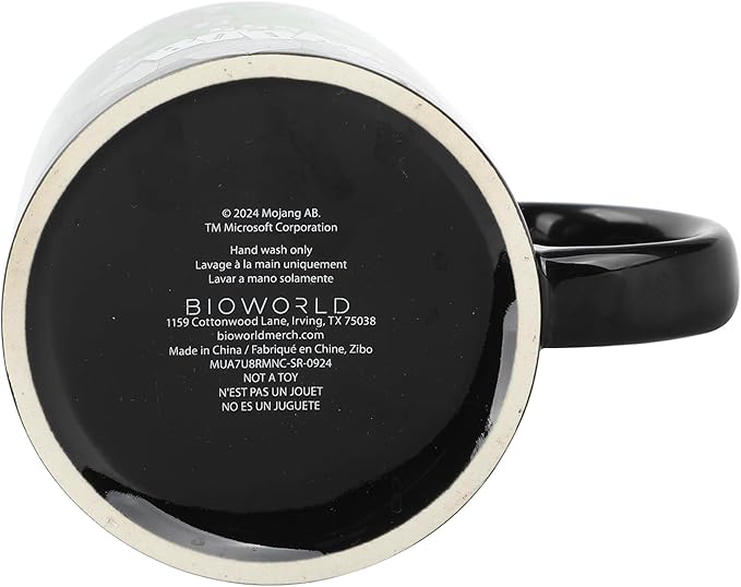 Bioworld Minecraft Creeper Boom 16 Oz Black Ceramic Mug
