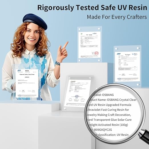 Crystal Clear Hard UV Resin Upgraded Formula Ultraviolet Fast Curing for Jewelry Making Craft Decoration, Hard Transparent Glue Solar Cure Sunlight Activated Resin Casting & Coating（100g）