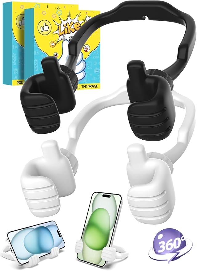 Stocking Stuffers for Teens Boys Girls Adults Cell Phone Stand: Upgrade Adjustable Thumbs Up Lazy Phone Holder for Desk Cool Gadgets Fun Birthday Gifts for Men Women Kids Husband Wife
