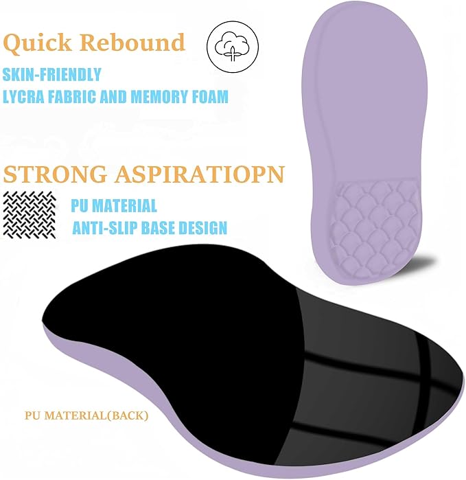 Ergonomic Mouse Pad Wrist Support with Massage Design,Classic Purple Wrist Pain Relief Mousepad with Memory Foam,Non-Slip PU Base