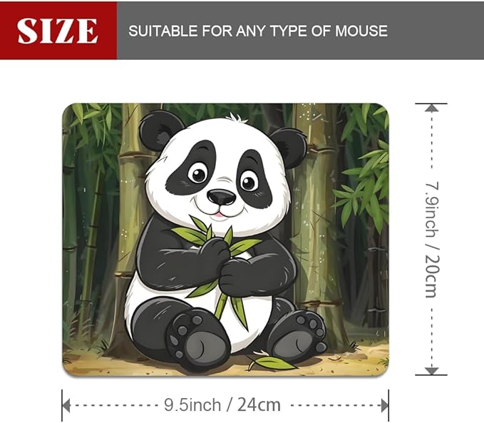 Pandas eat Bamboo Texture Mouse pad, Square Waterproof and Anti Slip Mouse pad for Office laptops
