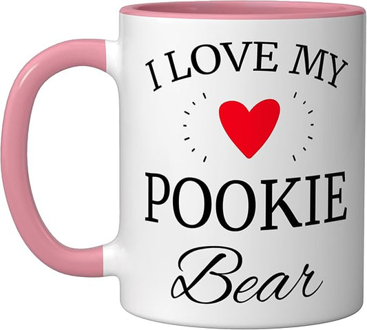 I Love My Pookie Bear Ceramic Mug, Pink/White