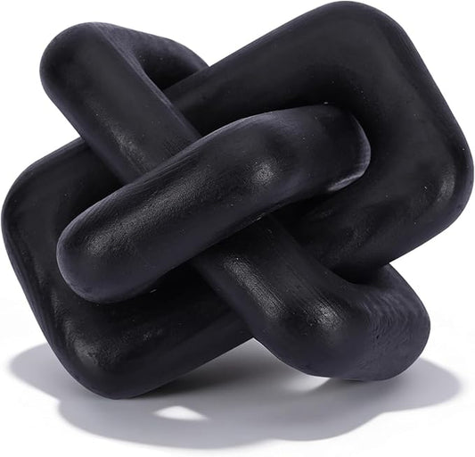 oliruim Wooden Knot Decoration Bohemian Decoration Hand-Carved Knot Black Coffee Table Decoration Suitable for Modern Home Bedroom Living Room Farmhouse Dining Table Minimalist Decoration (Black)