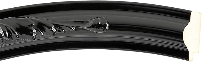 OVALCREST Oval Beveled Wall Mirror for Home Decor - Florence Style - Gloss Black - 28" x 22"