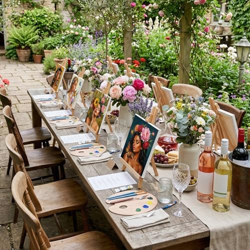 Ctosree 12 Pcs Pre Drawn Canvas for Painting,Floral Portraits,8 x 10 Inch - Image 4