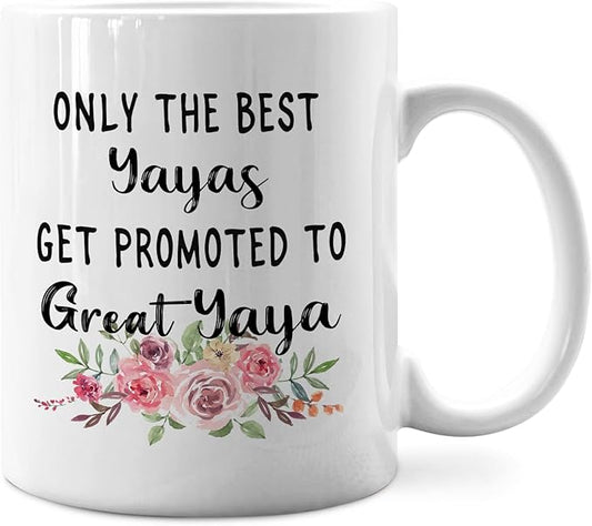 IWXYI Pregnancy Announcement Gifts for First Time Great Yaya,New Great Yaya Gifts,Great-Grandma Mug Coffee Mugs 11 Ounce