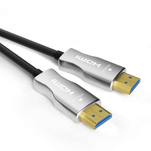 4K Fiber Optic HDMI Cable 75ft, High Speed HDMI 2.0 Cable, 18Gbps, Supports HDR, ARC, Directional Fiber HDMI Cord, Compatible with PS5/Blu-ray/TV Box/HDTV/Projector