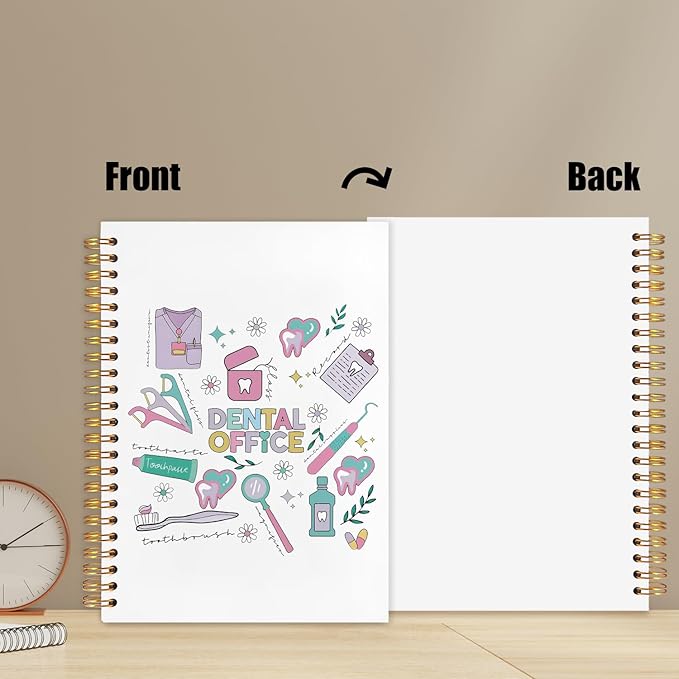 WUCHJ Dentist Gifts Notebook, Dental Hygienist Assistant Gifts Journal, Dental Doodle Spiral Notebook Journal for Note Taking, Dentist Office Supplies, 5.5x8.3 Inch