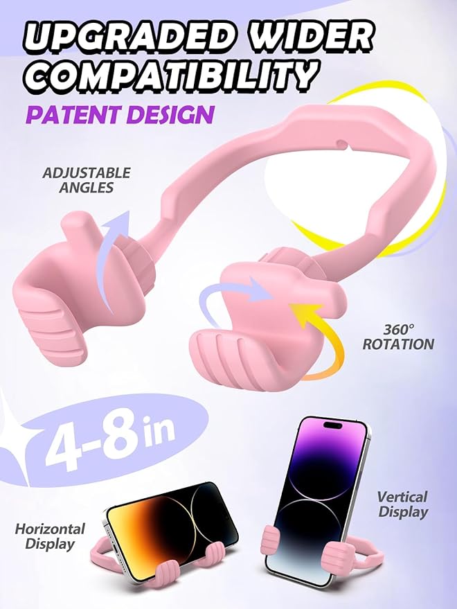 Stocking Stuffers for Teens Girls Boys Adults Cell Phone Stand: UPGRADE Adjustable Thumbs Up Lazy Phone Holder for Desk Cool Gadgets Fun Birthday Gift Ideas for Kids Teenager Women Gifts for Christmas