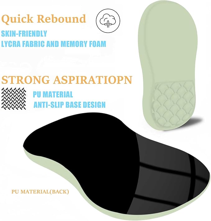Ergonomic Mouse Pad Wrist Support,Friendly Green Wrist Rest Mousepad for Carpal Tunnel Pain Relief,Integrated Memory Foam Slope Massage Bulge Design