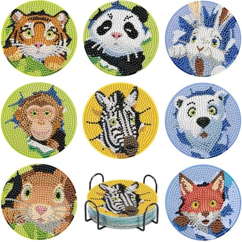 Leatrice 8 PCS Diamond Art Coasters Set Diamond Painting Kits for Adults by Leatrice20240713