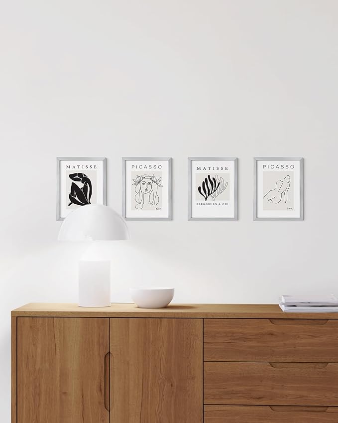 HAUS AND HUES 6x8 Silver Metal Picture Frames - Bulk Frames 6x8 - Features Premium Aluminum, Vertical Hanging, Easel Back for Tabletop, Home, Office (6x8 in, Silver, Set of 15)