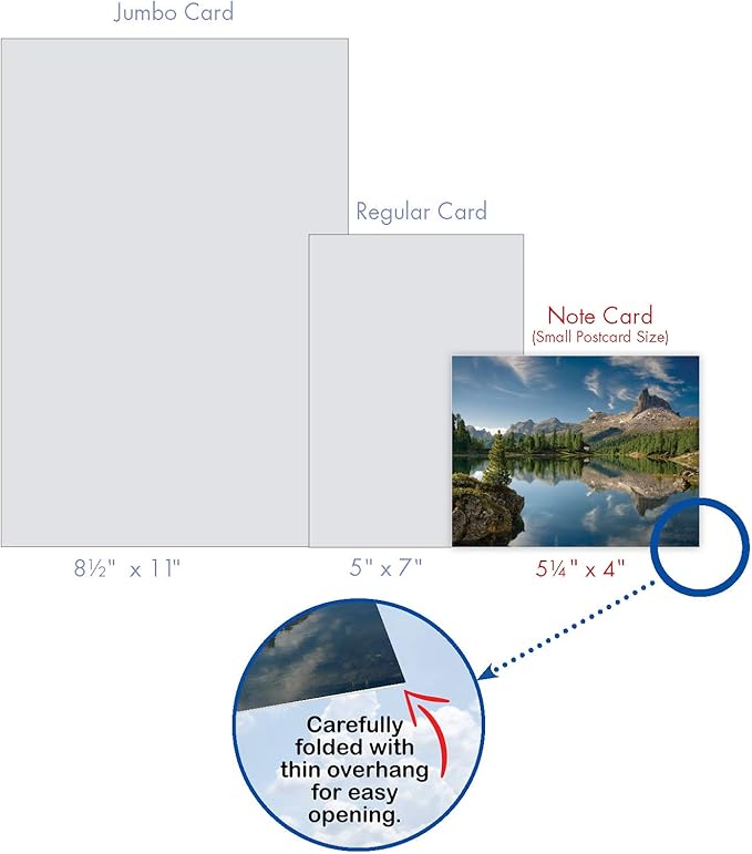 The Best Card Company - 20 Landscape Nature Note Cards Blank (4 x 5.12 Inch) (10 Designs, 2 Each) - Reflections AM1728OCB-B2x10