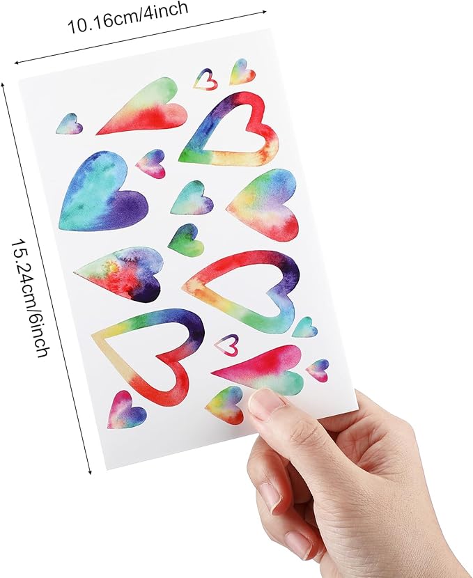 Tenceur 100 Pack Assorted Blank Note Cards with Envelopes and Stickers Heart Greeting Cards 4 x 6 Inch Stationary Postcards for Valentine's Day Office Home Business Supplies (Heart)