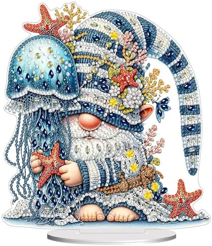 Diamond Painting Kits for Adults Beginners, 5D Full Drill Dwarf Ocean Crystal Art Desktop Ornament, DIY Single Sided Home Office Desk Decor, Creative Craft Gift Set with Tools by OFRKE