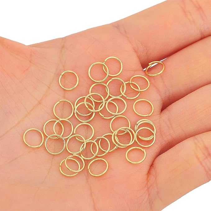 18K Gold Plated Jump Rings Non Tarnish 7mm 300pcs for Jewelry Making Findings