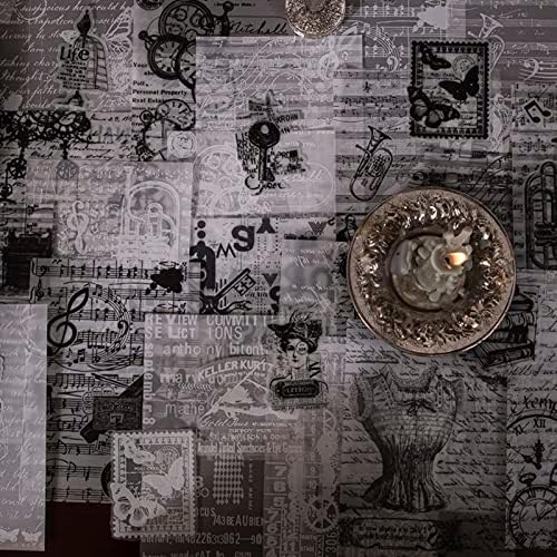 HOMICO 180 Pieces Vintage Black Scrapbooking Supplies Kit for Junk Journal - Image 3