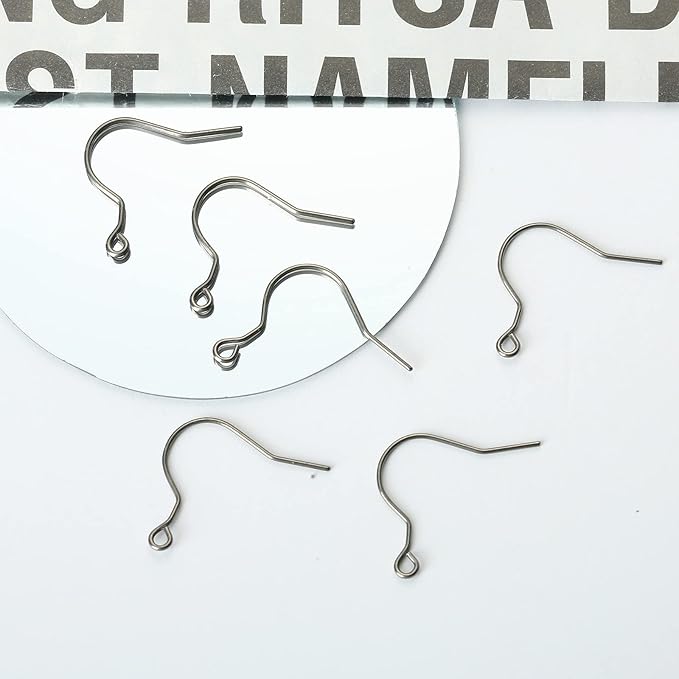 12pcs 20G Big Pure Titanium Earring Fish Hooks DIY Earrings Findings for Jewelry Making, Hypoallergenic Earring Hooks Making Kit for Women Men Sensitive Ears