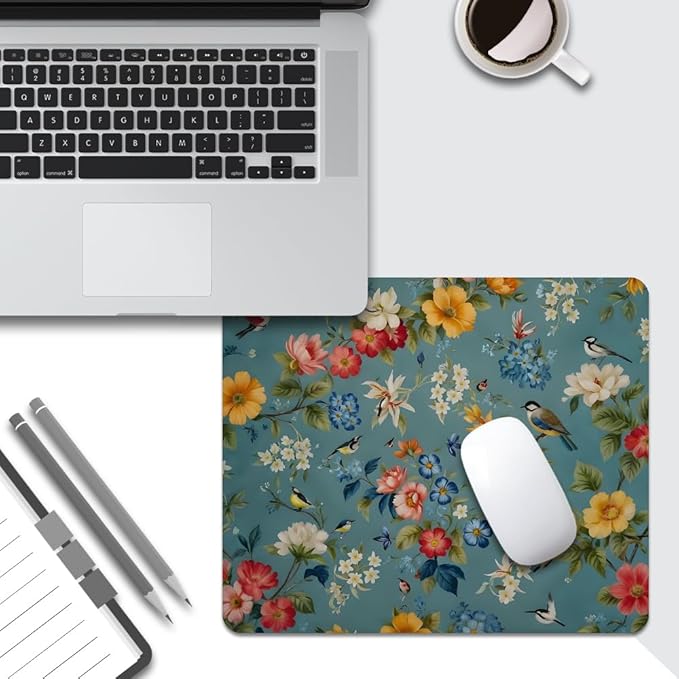 Flowers Texture Mouse pad, Square Waterproof and Anti Slip Mouse pad for Office laptops