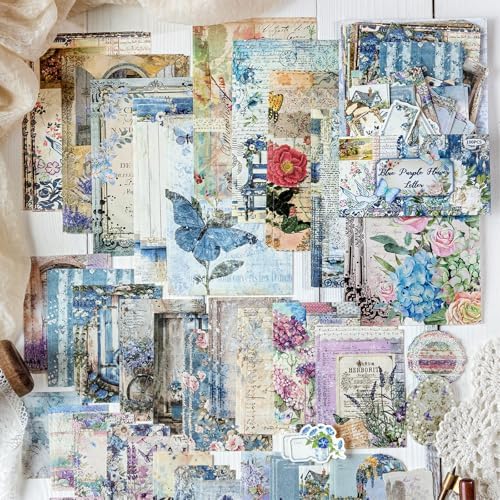 400 Sheets Floral Scrapbook Paper, 4 Packs Junk Journal Scrapbooking Supplies for Journaling, Scrapbooking Embellishments, Planner, Card Making, Collage - Image 6
