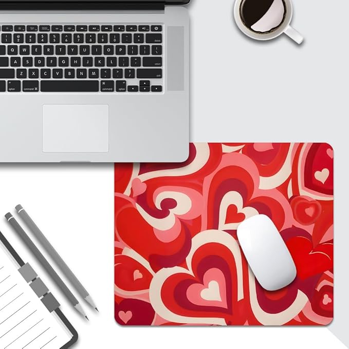 Love Song Remix Ombre Hearts Texture Mouse pad, Square Waterproof and Anti Slip Mouse pad for Office laptops