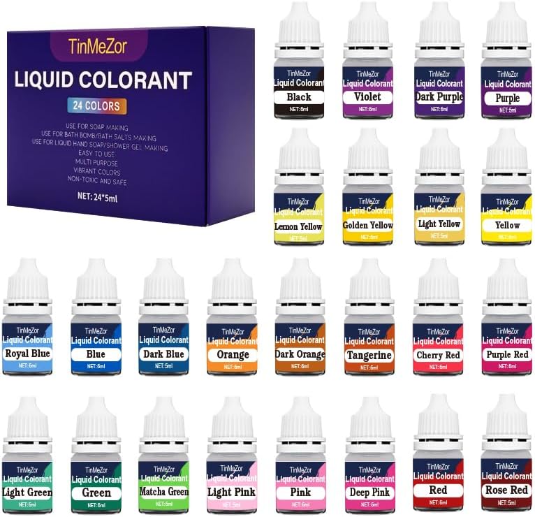 Soap Dye 24 Color,Colorant Kit Soap Colorant,Soap Making by TinMeZorSkinCare