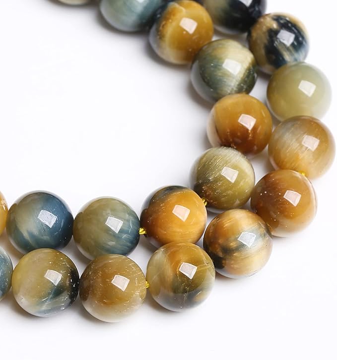 12mm 32PCS Natural Stone Dreamlike Blue Tiger Eye Beads for Jewelry Making DIY Bracelet