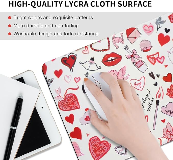 Cupid's Touch Collage Texture Mouse pad, Square Waterproof and Anti Slip Mouse pad for Office laptops