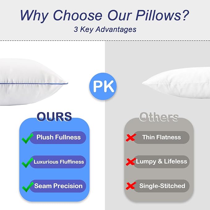 12 x 20 Pillow Insert Set of 2 Indoor Throw Pillow Insert,Rectangle Decorative Pillows Inserts, Throw Pillows for Couch, for Bed,White