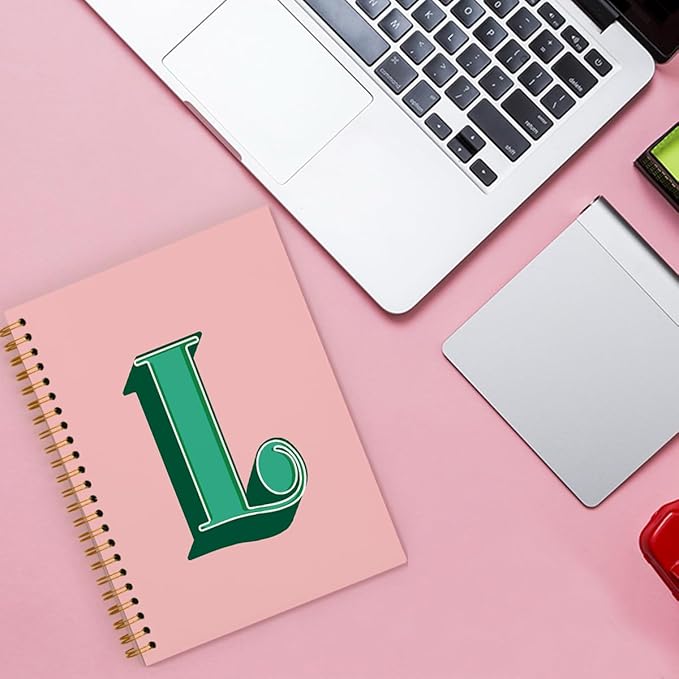 ShowDraven Vintage Initial Letter L Notebook, Personalized Gifts Notebook, Custom Notebook Journals for Writing, Customized Gifts, Monogrammed Gifts for Women, Hardcover Spiral Notebook 5.5 x 8.3