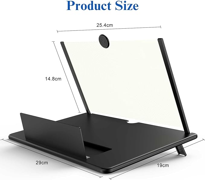 14" Screen Magnifier for Cell Phone,Fanlory 3D HD Magnifying Projector Screen Enlarger for Movies, Videos and Gaming, Foldable Phone Stand with Screen Amplifier,Compatible with All Smartphones